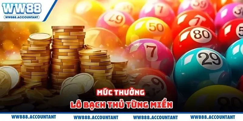 Mức thưởng lô bạch thủ từng miền